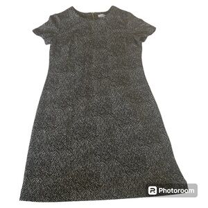 Calvin Klein black white print mini short sleeve dress